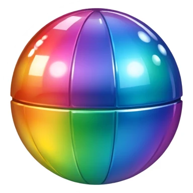 a disco ball with rainbow gradient sticker