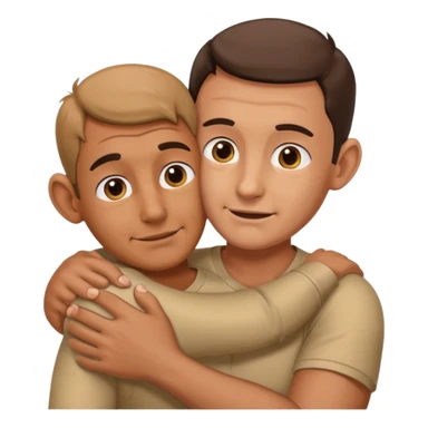 Man hugging a big ear sticker