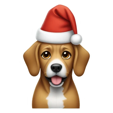 Dog wearing a Santa hat sticker