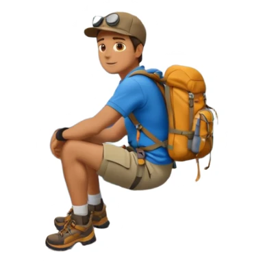 A man sitting on a mountain sticker