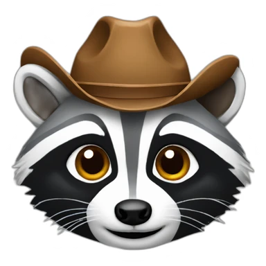 raccoon with a cowboy hat sticker