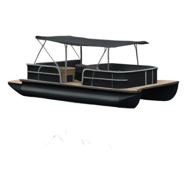  Black pontoon boat on lake sticker