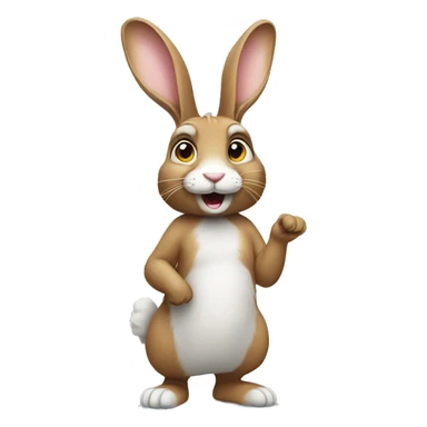 rabbit stands on two legs sticker