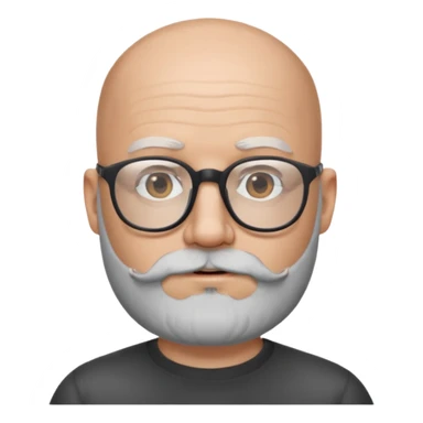 Bald man with salt and pepper beard and glasses sticker