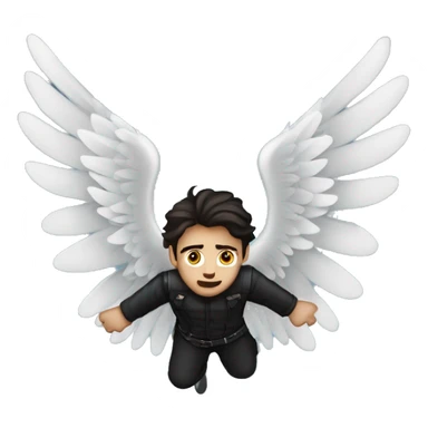 dark angel falling from the sky, caucasian dark haired man sticker