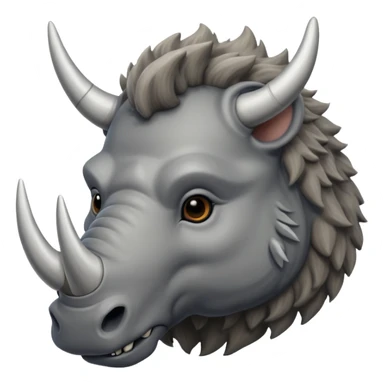 woolly rhino with huge horn sticker