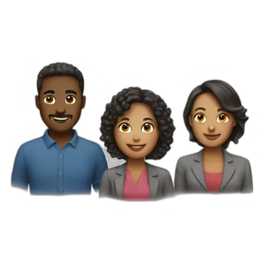 3 diverse coworkers sticker