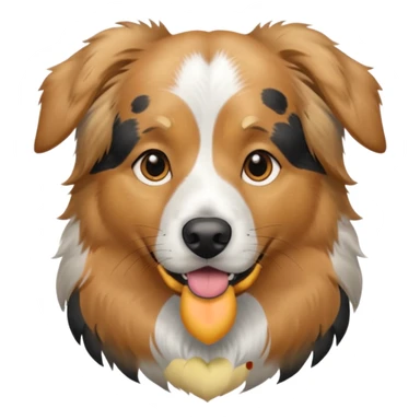 Australian Shepherd golden retriever tan eyebrows around nose and mouth black and speckled grey fur on chest. sticker