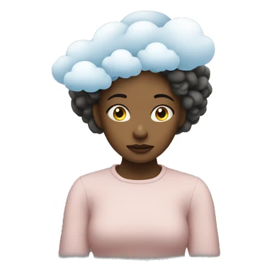thinking girl with cloud of thoughts  sticker