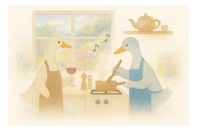 Add a window with a garden scene outside, Monet impressionist watercolor style, 4:3 aspect ratio, soft pastel colors, vibrant garden visible through the window. sticker