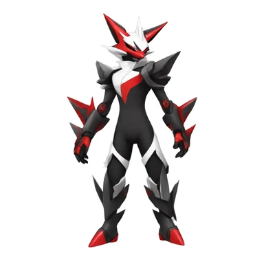  Cool Edgy Futuristic Black White Red Zangoose-Digimon-Medabot sticker
