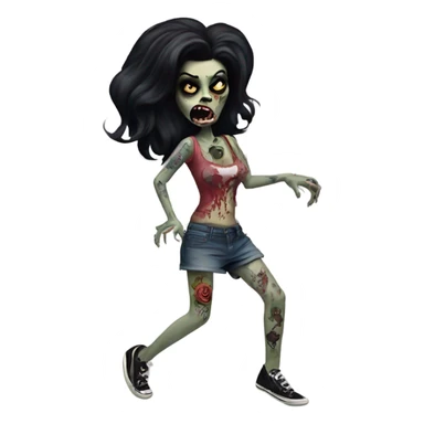 amy winehouse zombie dancing with tattoos sticker