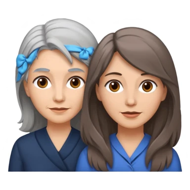 2 Frauen, die sich lieben davon 1 grauhaarig, 1 braunhaarig, lange Haare sticker