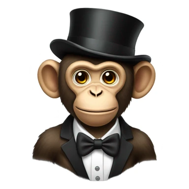 Monkey wearing a top hat sticker