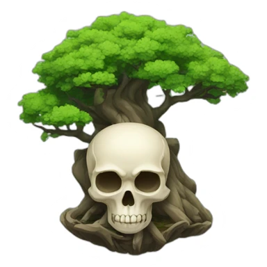 skull bonzai tree sticker