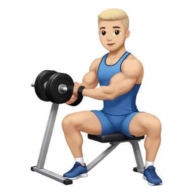 man seated weighted wrist curl sticker