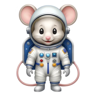 smiling mouse spaceman sticker