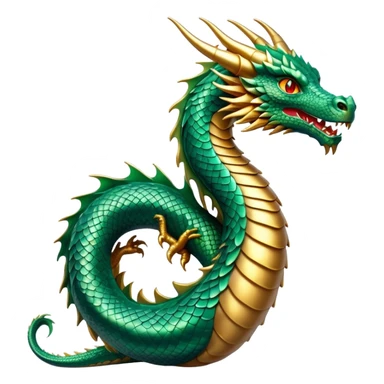 cinematic-noble-dragon-portrait-emoji,-poised-and-majestic,-with-a-sinuous,-elongated-body-covered-in-intricately-detailed,-shimmering-scales-in-hues-of-emerald-and-gold,-and-piercing,-fiery-eyes-that-reflect-ancient-wisdom; sticker