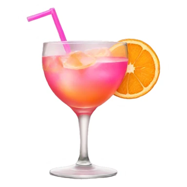 orange pink cocktail  sticker