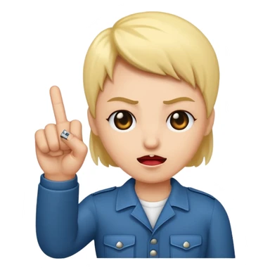 A baddie showing middle finger  sticker