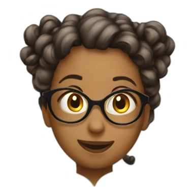 Zany face women studying sticker