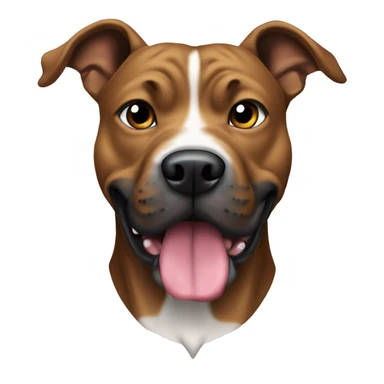 Perro pitbull con audífonos negro  sticker