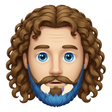 white bearded and curly long haired sticker