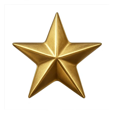 small star with a metallic gold finish, glamorous and stylish, no background sticker