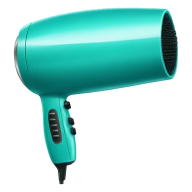 Realistic isolated teal hair dryer sticker