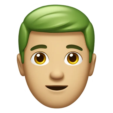 A guy with a green shirt with the text “brat” on it sticker