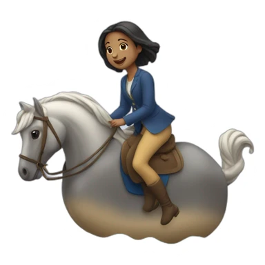Une femme sur un dauphin sticker