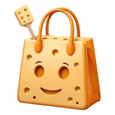 Emoji minimalista de una bolsa naranja de Cheese Tris estilo caricatura, con algunos palitos de queso visibles y líneas simples tipo emoji sticker