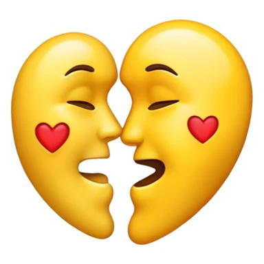 Kissing emoji with yellow bone sticker