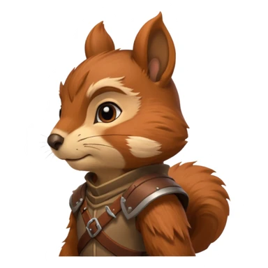 A squirrel warrior, redwall inspired, side profile sticker