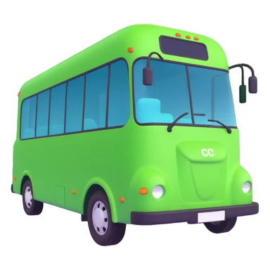 modern bright green coach with smooth curves side view cheerful clean design sticker