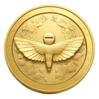gold coin with wing sticker