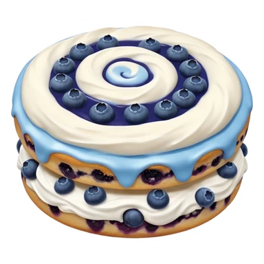 plain blueberry biscuit with single white icing swirl on top sticker