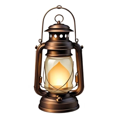 Cinematic Realistic Lantern, an old-fashioned glass lantern with a warm flickering glow, delicate details on the metal handle, softly illuminating the surrounding darkness, glowing with a comforting and nostalgic charm. sticker