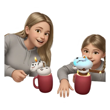 smiling girls at candlelit table sticker