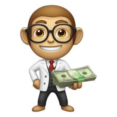a Monkey professor winning cash sticker