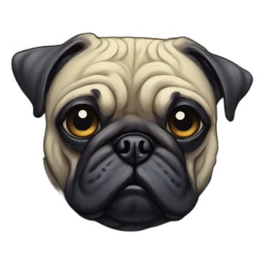 A cyberpunk pug in Art Nouveau style during 1910 sticker