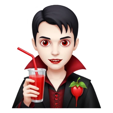 vampire using a juice box sticker