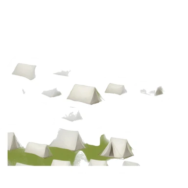 big fancy camping tent white sticker