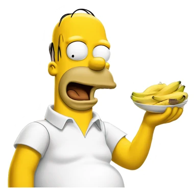 Homer Simpson eat banana sticker
