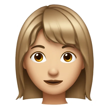 Embarrassed woman with fringe and long brown hair  sticker