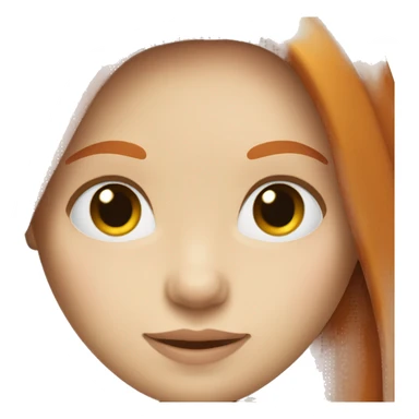 ginger red hair female , blue eyes, straight long hair sticker
