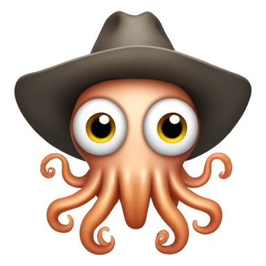 Squid wearing a cowboy hat sticker