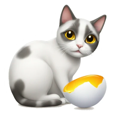 cat with egg sticker
