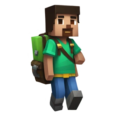 minecraft charecter with backpack sticker