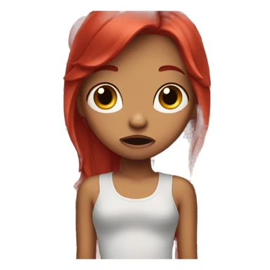 Cherry red hair girl crying sticker